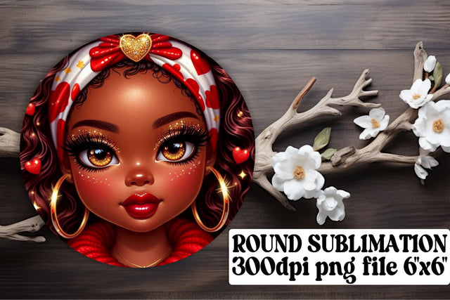 ready for round PNG sublimation! , Vibrant keychain designs, Love Girl Sublimation afrosvg 