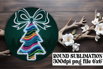 ready for sublimation on keychains! , Unique circle designs, Neon Xmas Sublimation afrosvg 