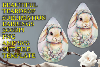 ready for sublimation, Stylish teardrop earrings file, Animals Sublimation HoodArtCraft 