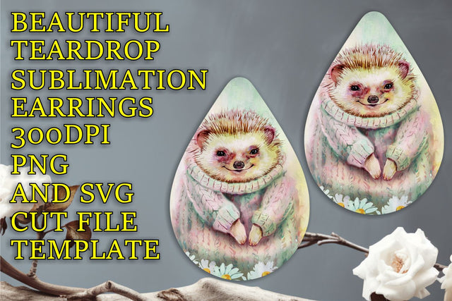 ready-to-print sublimation PNG, Unique earring design, Animals Sublimation HoodArtCraft 