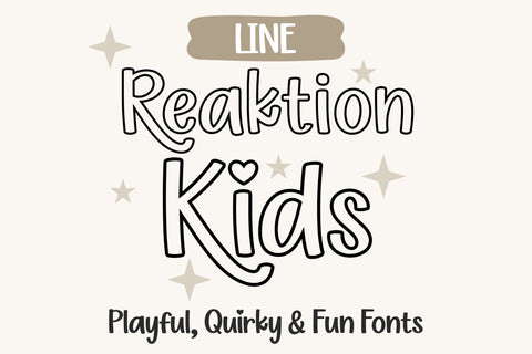 Reaktion Kids Fonts | Playful Kids Font Bundle | Cute Handwritten Font | Fun Font | Font for Cricut, Silhouette, Procreate Font TonisArtStudio 
