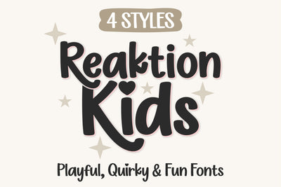Reaktion Kids Fonts | Playful Kids Font Bundle | Cute Handwritten Font | Fun Font | Font for Cricut, Silhouette, Procreate Font TonisArtStudio 