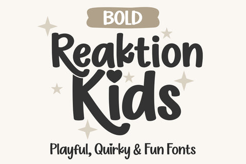 Reaktion Kids Fonts | Playful Kids Font Bundle | Cute Handwritten Font | Fun Font | Font for Cricut, Silhouette, Procreate Font TonisArtStudio 