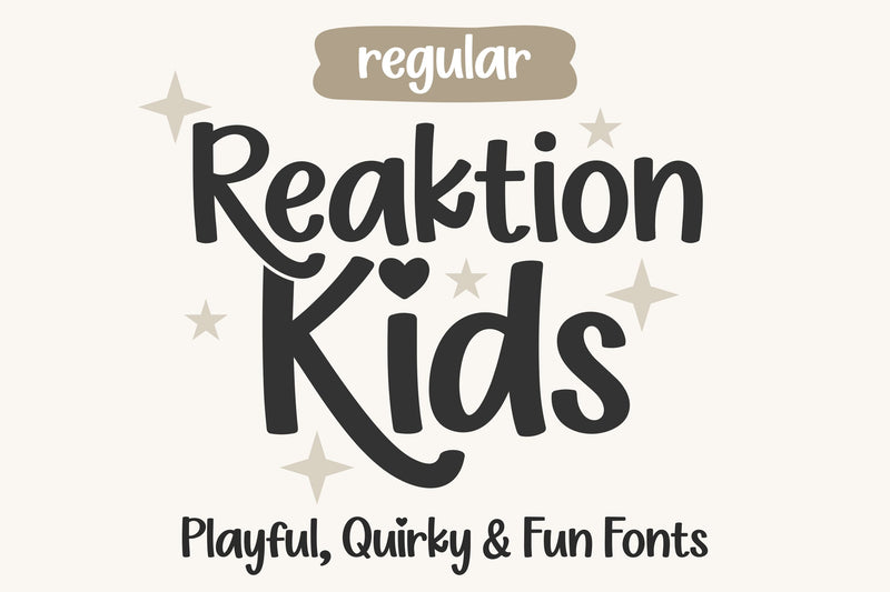 Reaktion Kids Fonts | Playful Kids Font Bundle | Cute Handwritten Font ...