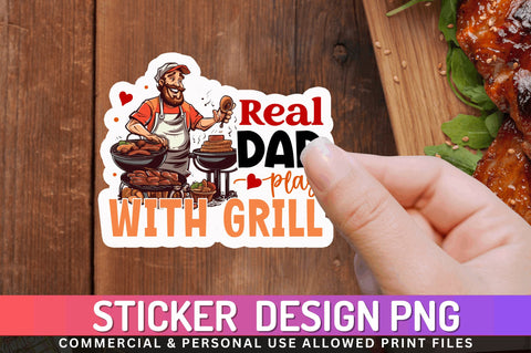 Real dad play with Sticker Design Sublimation Regulrcrative 