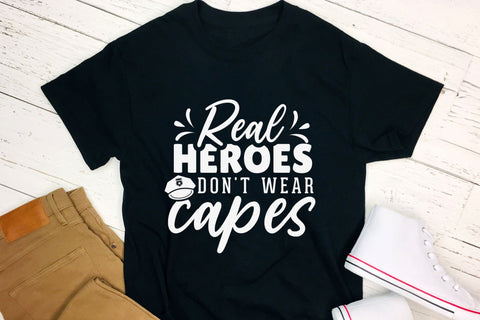 Real Heroes Don't Wear Caps, Police SVG SVG CraftLabSVG 