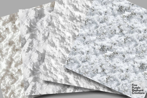 Real Snow Ice Textures Digital Paper | Winter Wonderland Sublimation Scrapbook Digital Pattern Fine Purple Elephant Creations 