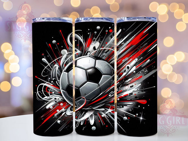 Realistic Soccer Ball 20oz Tumbler Wrap, Soccer Ball, Sports Theme, Athletic Design, Game Day, Bold Pattern, Skinny Tumbler, Sublimation PNG Sublimation SvggirlplusArt 