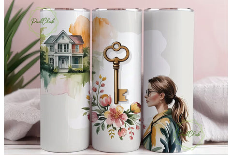 Realtor Tumbler Wrap Design Sublimation PixelChick 