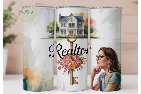 Realtor Tumbler Wrap Design Sublimation PixelChick 