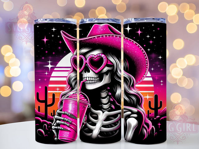 Rebel Cowgirl Western Skull Tumbler, Trendy Skull Wrap, 20oz Tumbler Sublimation, Western Skull Design, Edgy Cowgirl Art, Boho Rodeo Tumbler, Country Girl Aesthetic Sublimation SvggirlplusArt 