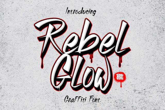 Rebel Glow - A Thin Graffiti Font Font Mozzatype 
