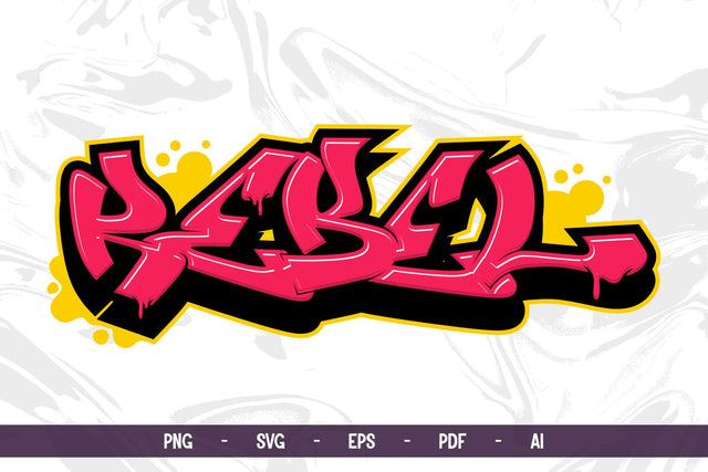 Rebel Graffiti Text Design | Street Art Vector & PNG | SVG SVG Mozzatype 