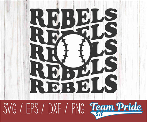Rebels Baseball SVG Digital Download Printable - SVG, EPS, DXF, PNG 2 SVG Team Pride SVG 
