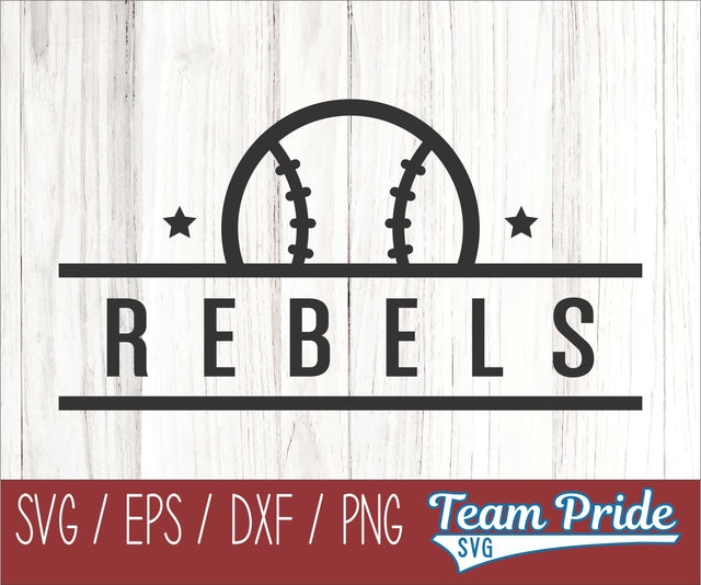 Rebels Baseball SVG Digital Download Printable - SVG, EPS, DXF, PNG SVG Team Pride SVG 