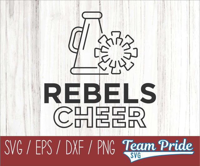 Rebels Cheer Line Art SVG Digital Download Printable - SVG, EPS, DXF, PNG SVG Team Pride SVG 