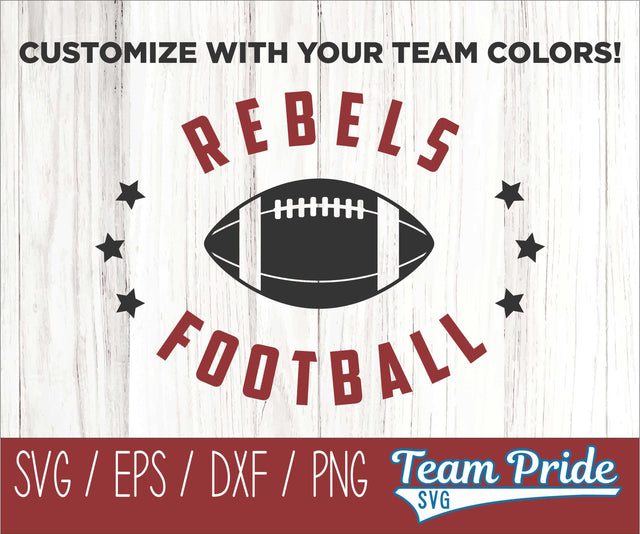 Rebels Football SVG Digital Download Printable - SVG, EPS, DXF, PNG 3 SVG Team Pride SVG 