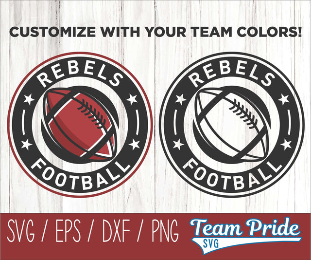 Rebels Football SVG Digital Download Printable - SVG, EPS, DXF, PNG 5 SVG Team Pride SVG 