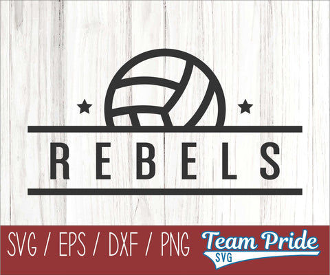 Rebels Volleyball SVG Digital Download Printable - SVG, EPS, DXF, PNG 2 SVG Team Pride SVG 