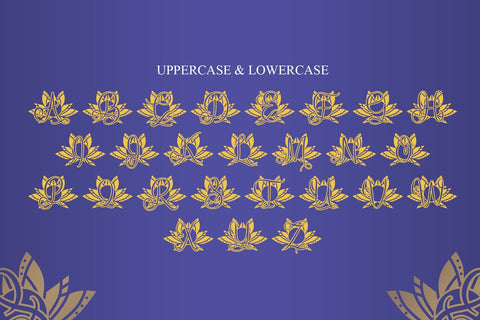 Rebirth Lotus Mandala Monogram Font Dm Letter Studio 