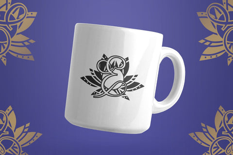 Rebirth Lotus Mandala Monogram Font Dm Letter Studio 