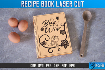 Recipe Book | Book Cover | Cookbook Recipes | Wooden Binder | CNC File SVG Fly Design 
