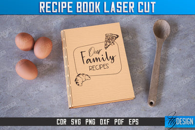 Recipe Book | Book Cover | Cookbook Recipes | Wooden Binder | CNC File SVG Fly Design 