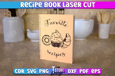 Recipe Book Bundle | Book Cover | Cookbook Recipes | Wooden Binder | CNC Files SVG The T Store Design 