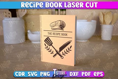 Recipe Book Bundle | Book Cover | Cookbook Recipes | Wooden Binder | CNC Files SVG The T Store Design 