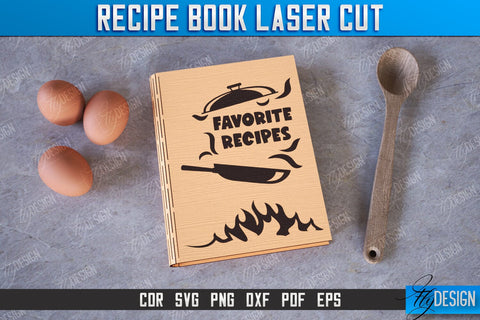 Recipe Books Bundle | Book Cover | Cookbook Recipes | Wooden Binder | CNC Files SVG Fly Design 