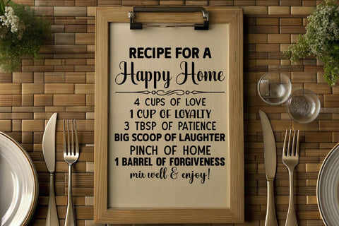 recipe for a happy home SVG Angelina750 