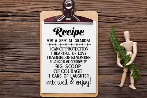 recipe for a special grandpa SVG Angelina750 