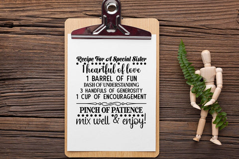 recipe for a special sister SVG Angelina750 