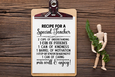 recipe for a special teacher SVG Angelina750 