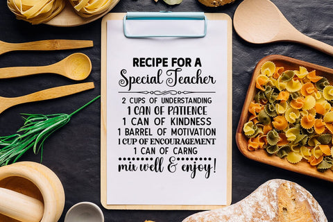 recipe for a special teacher SVG Angelina750 