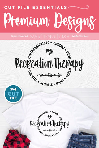 Recreation therapy svg, recreational therapy svg, round circle for men or women SVG SVG Cut File 