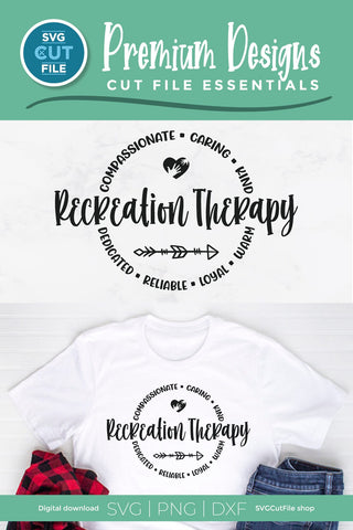 Recreation therapy svg, recreational therapy svg, round circle for men or women SVG SVG Cut File 