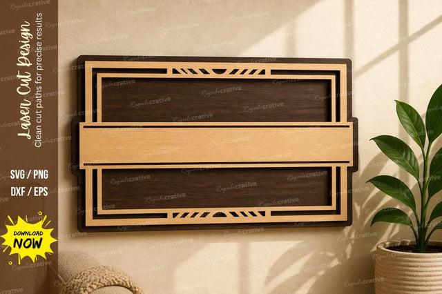 Rectangle Name Plate laser Cut svg Cutting file SVG Regulrcrative 