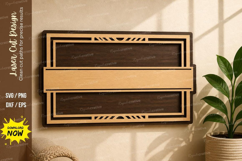 Rectangle Name Plate laser Cut svg Cutting file - So Fontsy