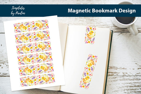 Rectangular Easter Printable Magnetic Bookmark Bundle SVG Templates by Pauline 