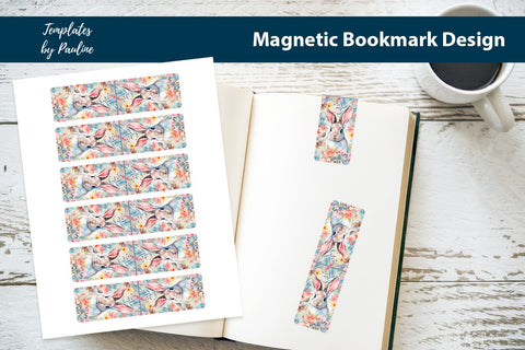 Rectangular Easter Printable Magnetic Bookmark Bundle SVG Templates by Pauline 