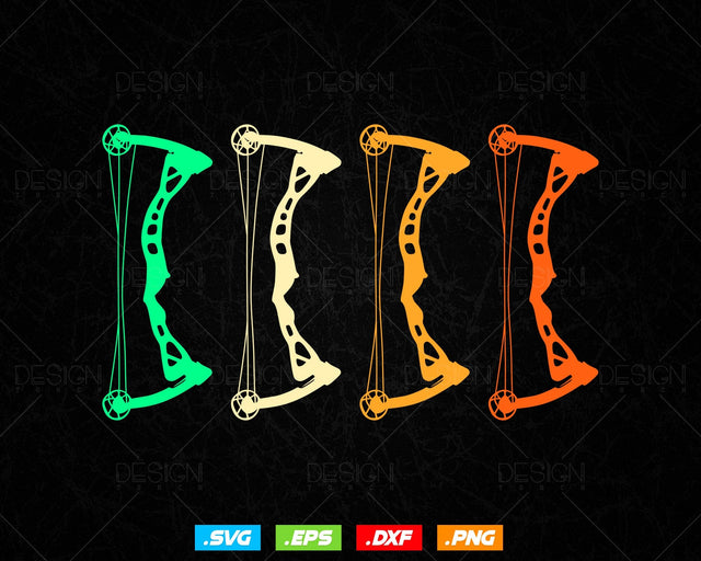 Recurve Bow Vintage Hunting Retro Archery Svg Png, Duck Hunting Svg, Deer Hunting Svg, Files for Cricut Silhouette, Decal, Instant Download SVG DesignDestine 