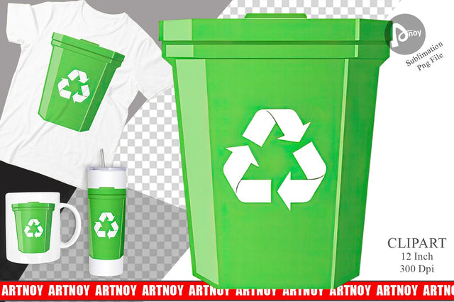 Recycling Bin Clipart Sublimation artnoy 