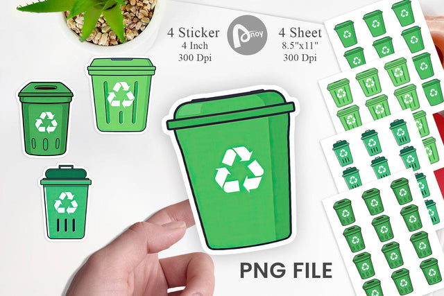 Recycling Bin Sticker Sublimation artnoy 