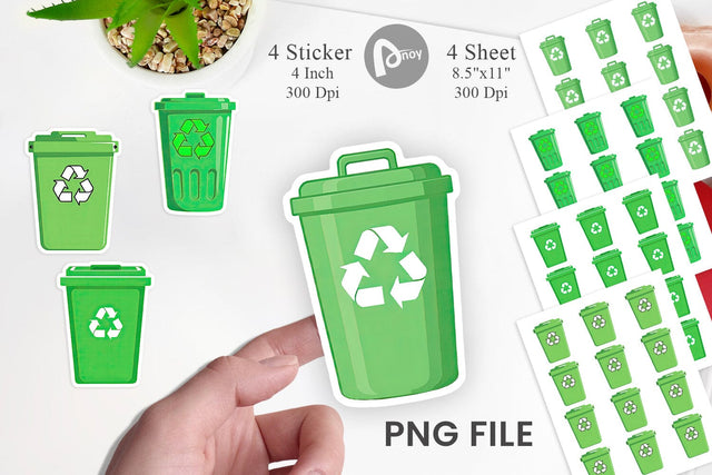 Recycling Bin Sticker Sublimation artnoy 