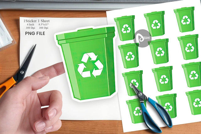 Recycling Bin Sticker Sublimation artnoy 