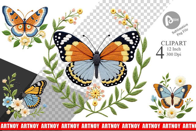 Red Admiral Butterfly Clipart Sublimation artnoy 