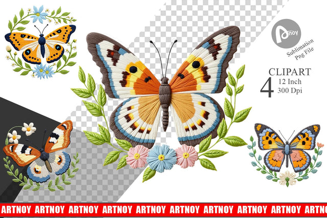 Red Admiral Butterfly Clipart Sublimation artnoy 
