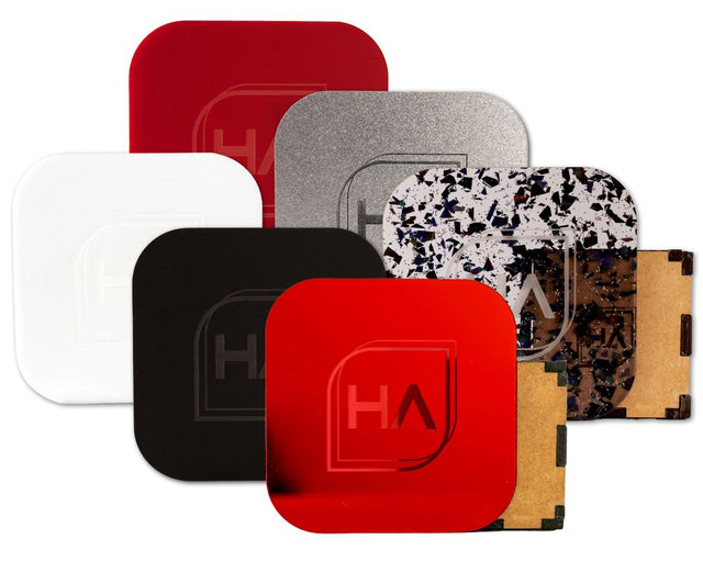 Red and Black Acrylic Team Bundle | 6 1/8" 12 x 19 Sheets Physical Houston Acrylic 