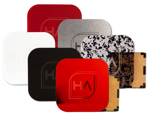 Red and Black Acrylic Team Bundle | 6 1/8" 12 x 19 Sheets Physical Houston Acrylic 